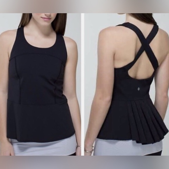 RARE Lululemon Peplum Ruffle Tank Top Size 4 - Picture 2 of 6